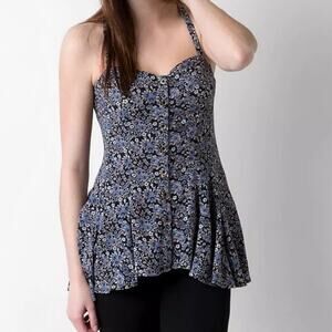 Free People Y2K Jenna Bustier Strappy Floral Tank Top Women’s Size Medium‎